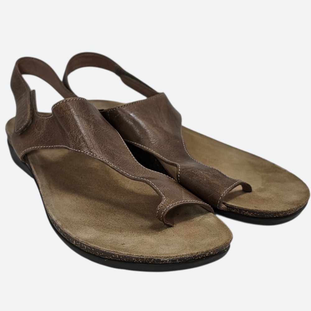 Dansko Granola Girl T-Strap Slingback Sandals 41 Leather Boho Earthy Brown